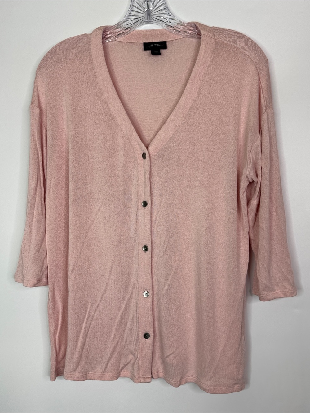 J.Jill Wearever Collection Pink Button Up Sweater Size Small